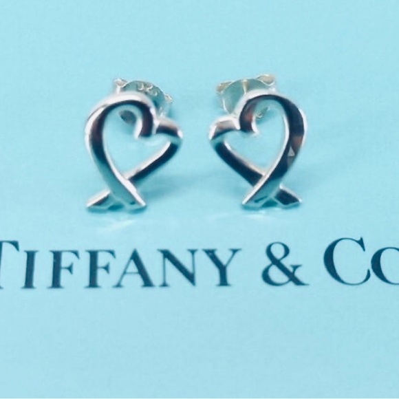 Tiffany & Co. Paloma Picasso Loving Heart Earrings Sterling Silver